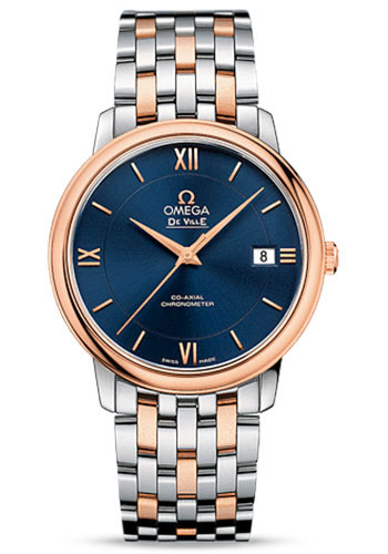 Omega De Ville Stainless Steel and Rose Gold 36.8 MM - Stainless Steel and Rose Gold Bracelet - Blue Dial - 424.20.37.20.03.002