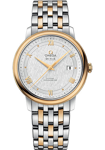 Omega De Ville Yellow Gold and Stainless Steel 39.5 MM - Yellow Gold and Stainless Steel Bracelet - White Silvery Dial - 424.20.40.20.02.001