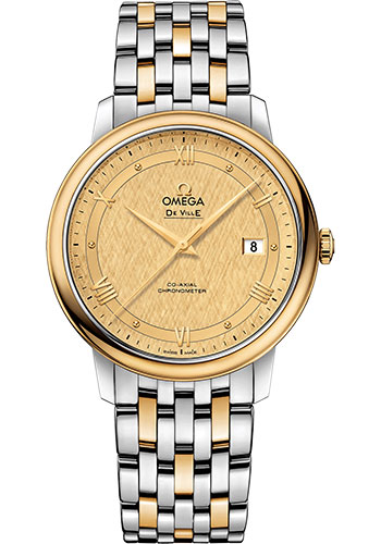 Omega De Ville Yellow Gold and Stainless Steel 39.5 MM - Yellow Gold and Stainless Steel Bracelet - Champagne Dial - 424.20.40.20.08.001