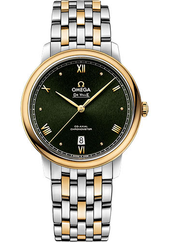 Omega De Ville Yellow Gold and Stainless Steel 39.5 MM - Yellow Gold and Stainless Steel Bracelet - Green Dial - 424.20.40.20.10.001