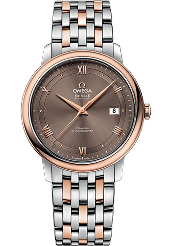 Omega De Ville Rose Gold and Stainless Steel 39.5 MM - Rose Gold and Stainless Steel Bracelet - Brown Dial - 424.20.40.20.13.001