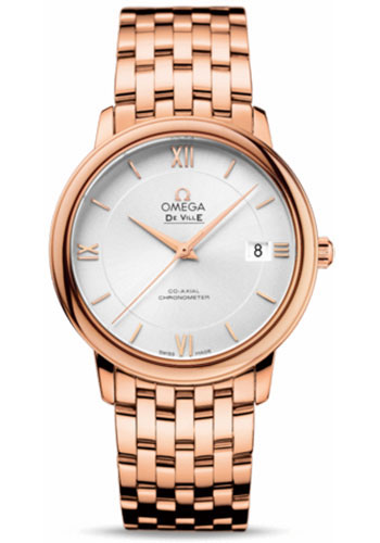 Omega De Ville Rose Gold 36.8 MM - Rose Gold Bracelet - Silver Dial - 424.50.37.20.02.001