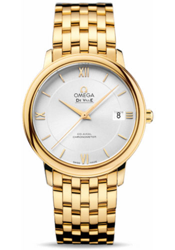 Omega De Ville Yellow Gold 36.8 MM - Yellow Gold Bracelet - Silver Dial - 424.50.37.20.02.002