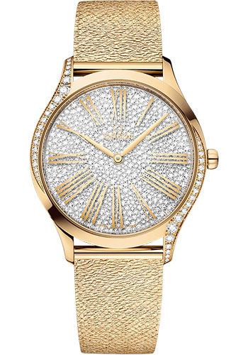 Omega De Ville Yellow Gold 36 MM - Yellow Gold Bracelet - Rhodium-Plated Diamond Dial - 428.55.36.60.99.002