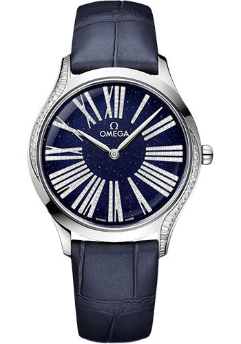 Omega De Ville White Gold 36 MM - Blue Leather Strap - Blue Dial - 428.58.36.60.53.001