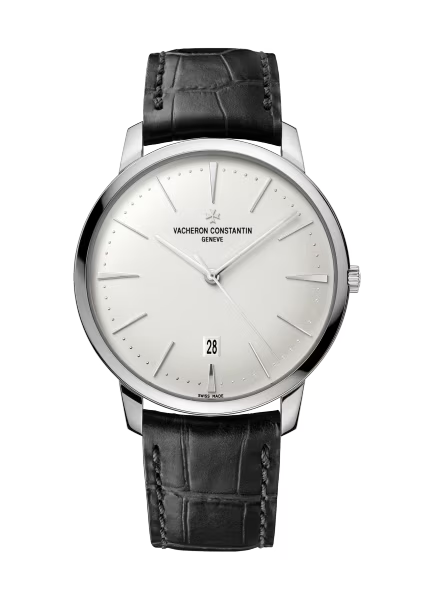 Vacheron Constantin Patrimony White Gold 40 MM - Brown Leather Strap - White Dial - 85180/000G-9230