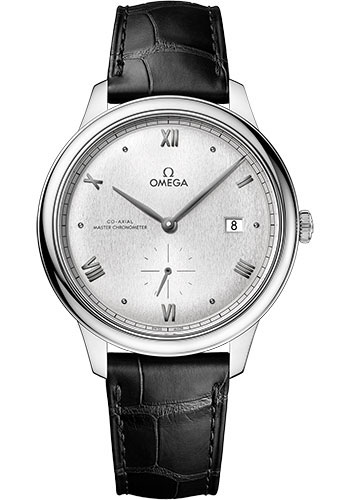 Omega De Ville Stainless Steel 41 MM - Black Leather Strap - Silvery Dial - 434.13.41.20.02.001