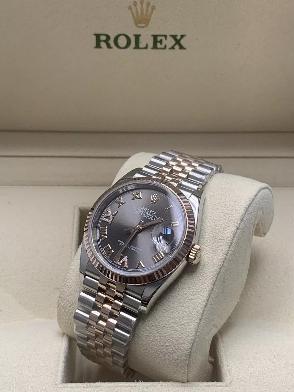 126231 36mm Datejust Jubilee Rhodium Dial with Diamond 6/9 Brand New 2024 Complete Set $17,500