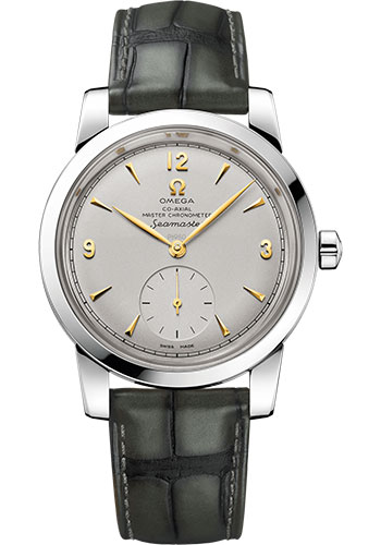 Omega Seamaster Platinum 38 MM - Dark Green Leather Strap - Platinum Dial - 511.93.38.20.99.001