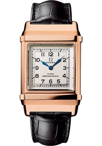 Omega Specialities Rose Gold 50.5 x 33.05 MM - Black Leather Strap - Silvered Dial - 516.53.32.20.02.002