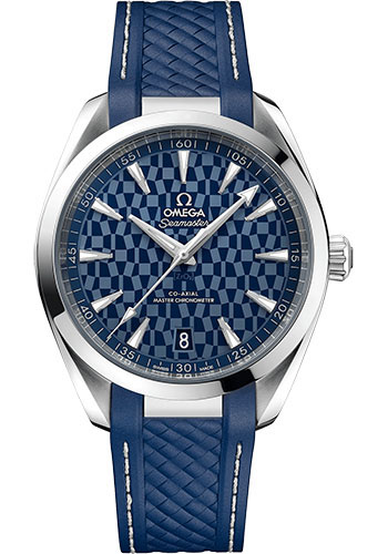 Omega Seamaster Aqua Terra Co Axial Stainless Steel 41 MM - Blue Structured Rubber Strap - Blue Ceramic Dial - 522.12.41.21.03.001