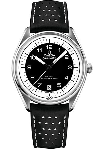 Omega Specialities Stainless Steel 39.5 MM - Black Leather Strap - Black Dial - 522.32.40.20.01.003