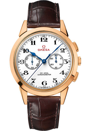Omega Specialities Rose Gold 39 MM - Brown Leather Strap - White Dial - 522.53.39.50.04.001