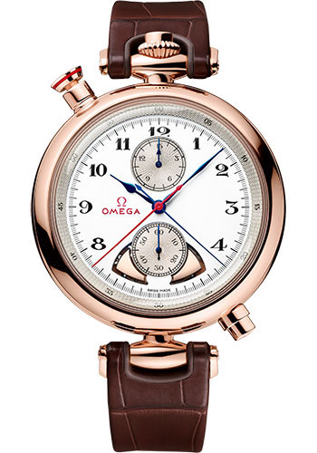 Omega Specialities Rose Gold 45 MM - Brown Leather Strap - White Dial - 522.53.45.52.04.001