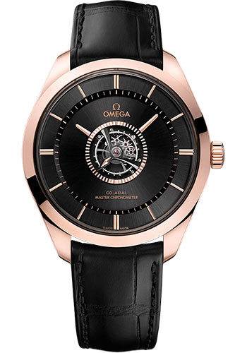 Omega De Ville Rose Gold 43 MM - Black Leather Strap - Black Dial - 529.53.43.22.01.001