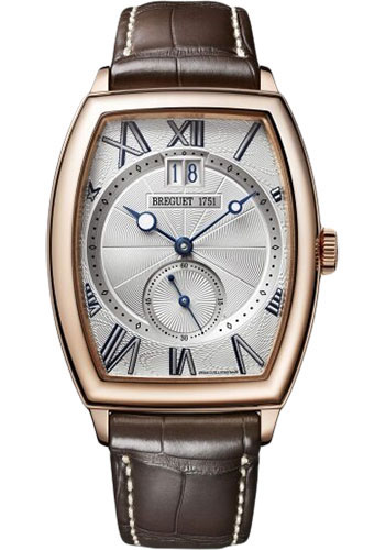 Breguet Héritage Rose Gold 42 x 35 MM - Brown Leather Strap - Silver Gold Dial - 5497BR/12/9V6