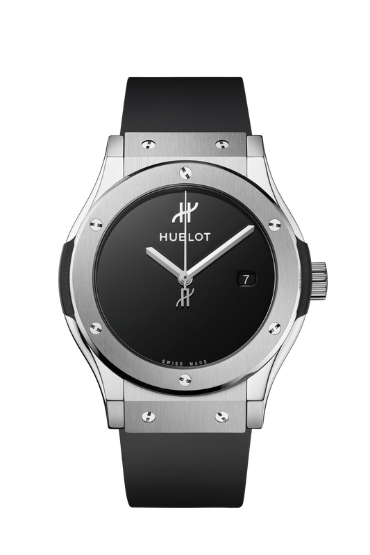 Hublot Classic Fusion Titanium  42 MM - Black Rubber Strap - Black Dial - 542.NX.1270.RX.MDM