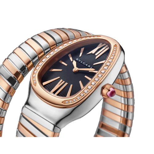 Bvlgari Serpenti Tubogas -  35 MM - Steel and Rose Gold - Black Dial - 102098