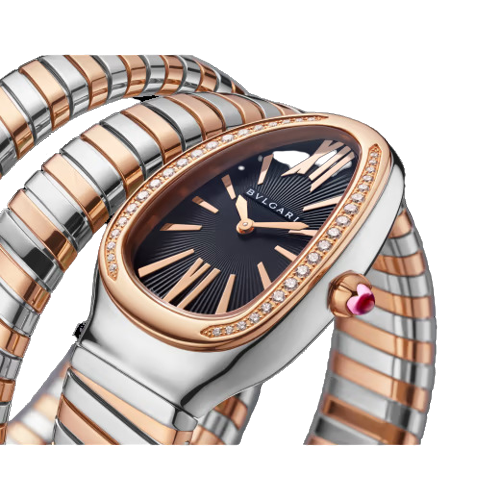 Bvlgari Serpenti Tubogas - 35 MM - Steel and Rose Gold - Black Dial - 102099