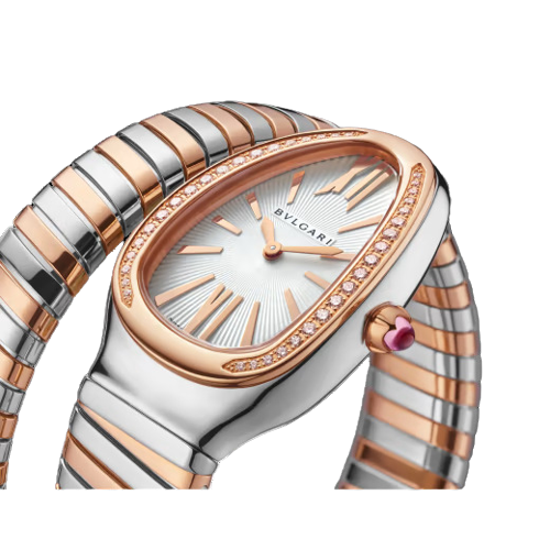 Bvlgari Serpenti Tubogas - 35 MM - Steel and Rose Gold - Silver Dial - 102237