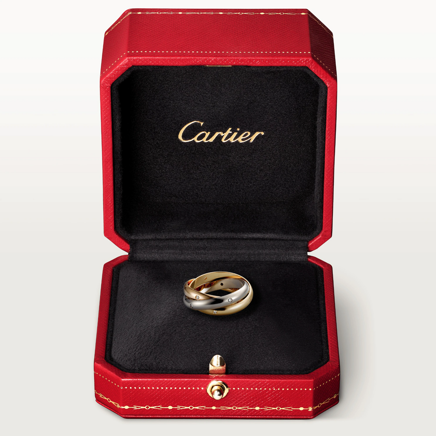 Cartier Trinity Ring Diamonds - White, Yellow and Rose Gold Medium Model - B4038800