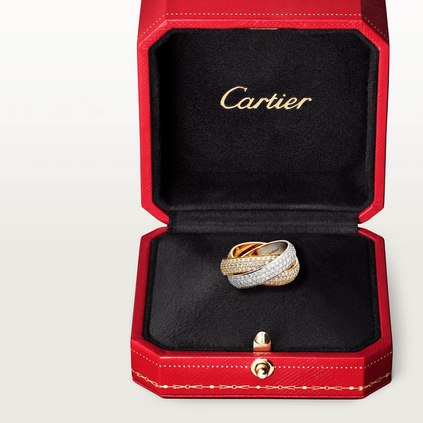 Cartier Trinity Ring Diamonds - White, Yellow and Rose Gold Large Model - N4210800