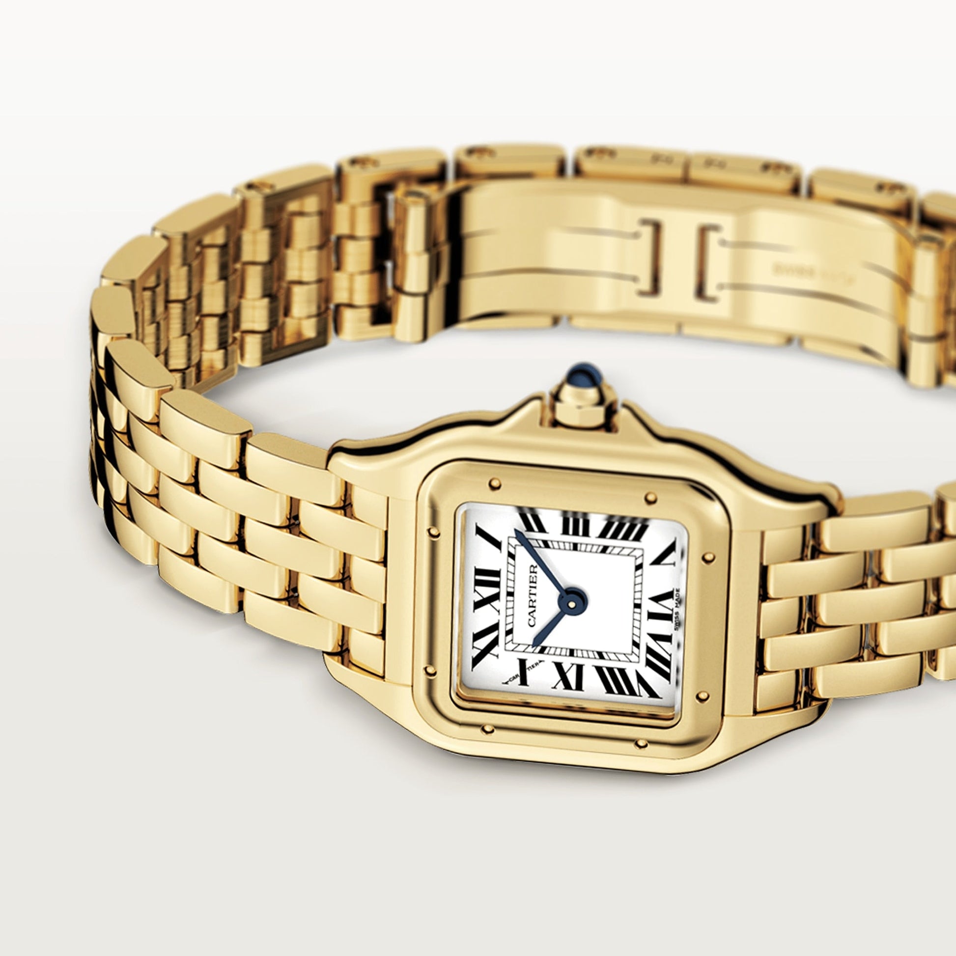Cartier Panthére De Cartier Yellow Gold (Small Model) 22 MM - Yellow Gold Bracelet - Yellow Gold  Bezel - White Dial - WGPN0008