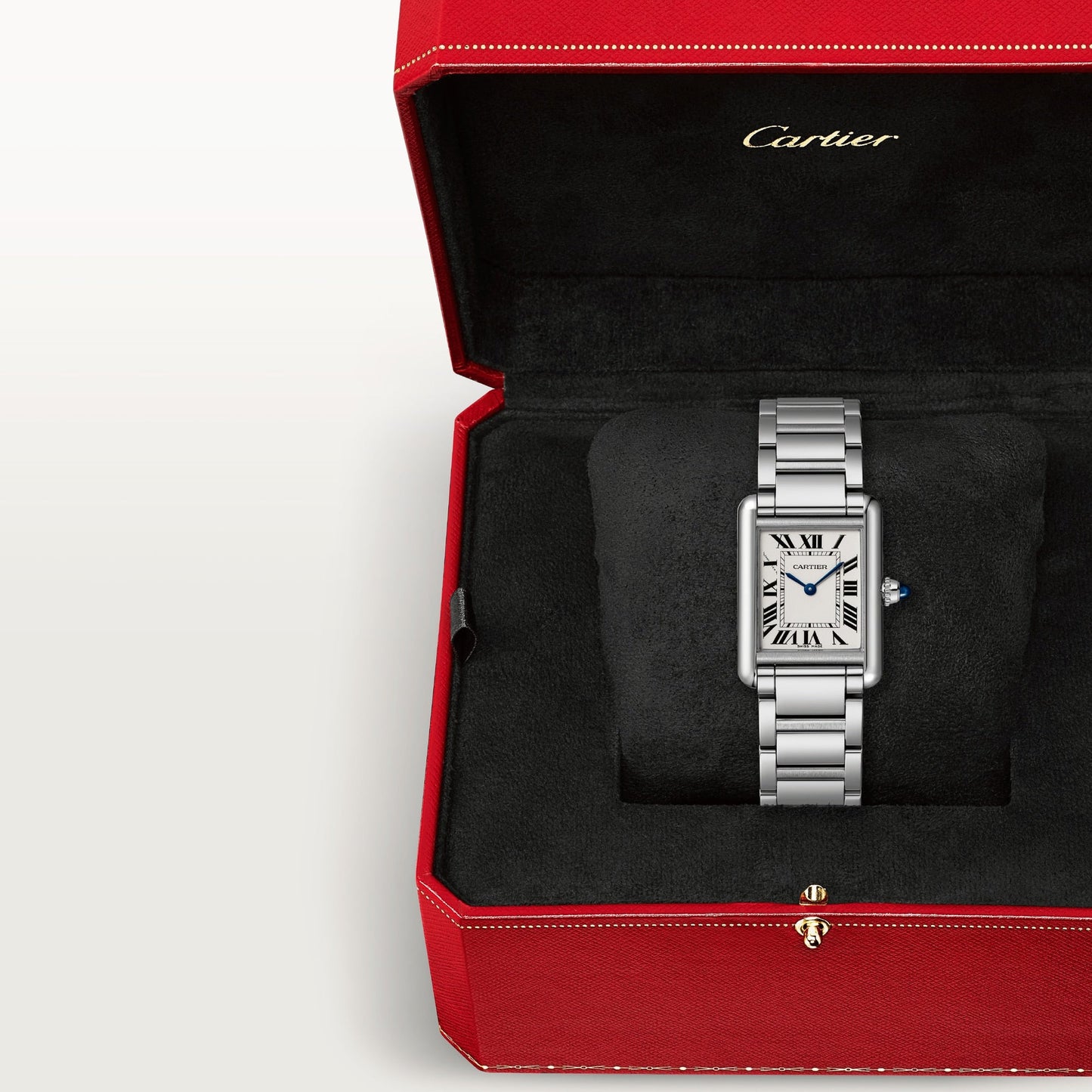 Cartier Tank Stainless Steel (Medium Model) 29 MM - Stainless Steel Bracelet - Stainless Steel Bezel - Silver Dial -  WSTA0051