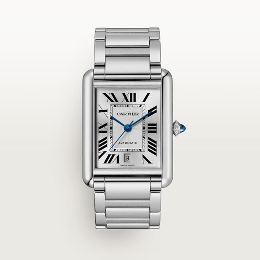 Cartier Tank Stainless Steel (Extra Large Model) 41 MM - Stainless Steel Bracelet - Stainless Steel Bezel - White Dial - WSTA0053