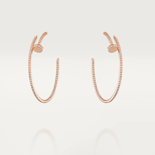 Cartier Juste Un Clou Earrings - Rose Gold Diamonds - N8515009