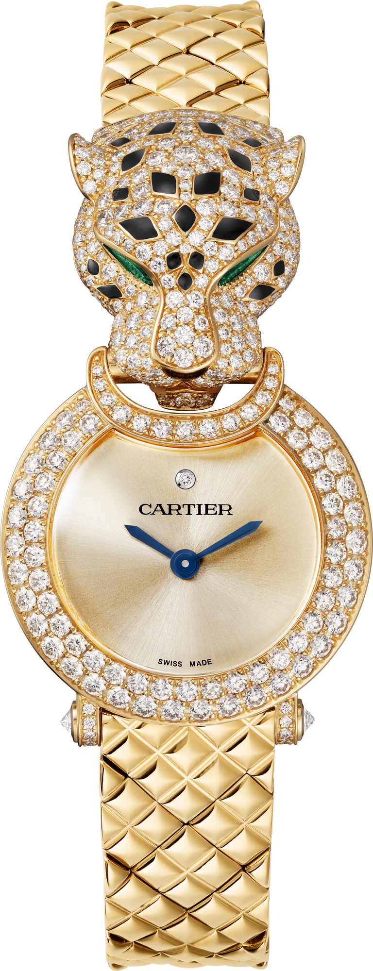 Cartier Panthére De Cartier Yellow Gold Diamond 23 MM - Yellow Gold Bracelet - Yellow Gold Diamond Bezel - Golden Dial - HPI01509