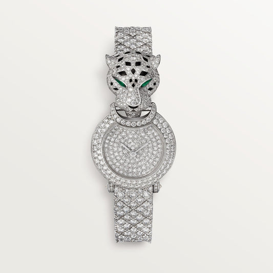 Cartier Panthére De Cartier White Gold Diamond (Small Model) 23 MM - White Gold Diamond Bracelet - White Gold Diamond Bezel - White Gold Diamond Dial - HPI01425