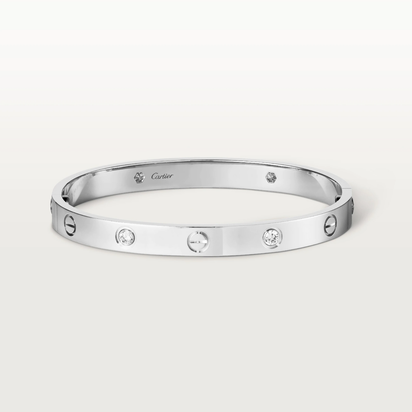 Cartier Love Bracelet Four Diamonds - White Gold - B6070117