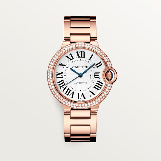 Cartier Ballon Bleu Rose Gold 36 MM - Rose Gold Bracelet - White Dial - WJBB0067