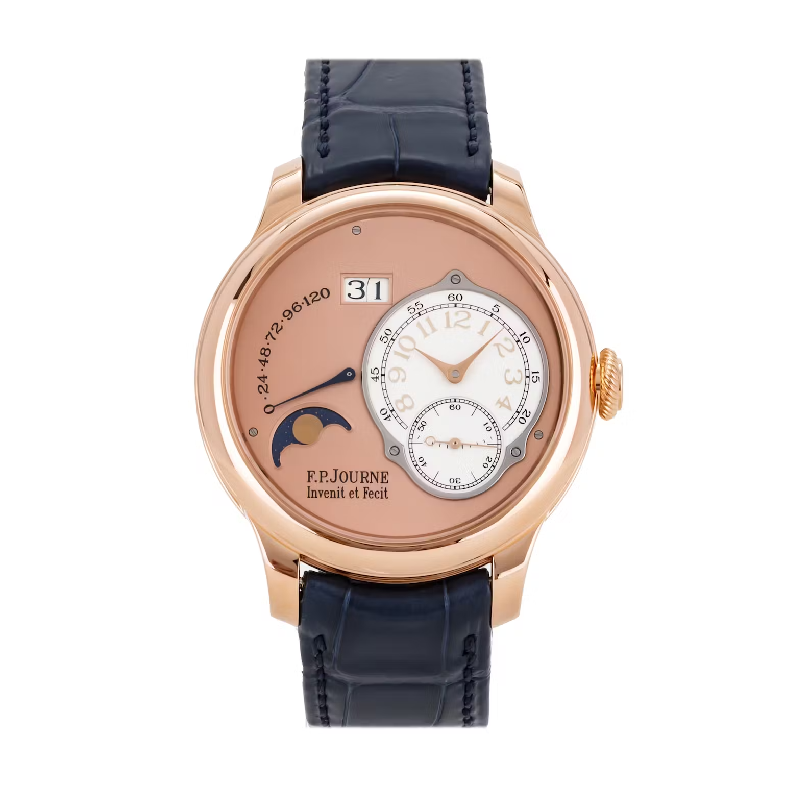 F.P. Journe Classique Octa Lune Rose Gold 42 MM - Blue Leather Strap - Rose Dial - L G 42 A RG