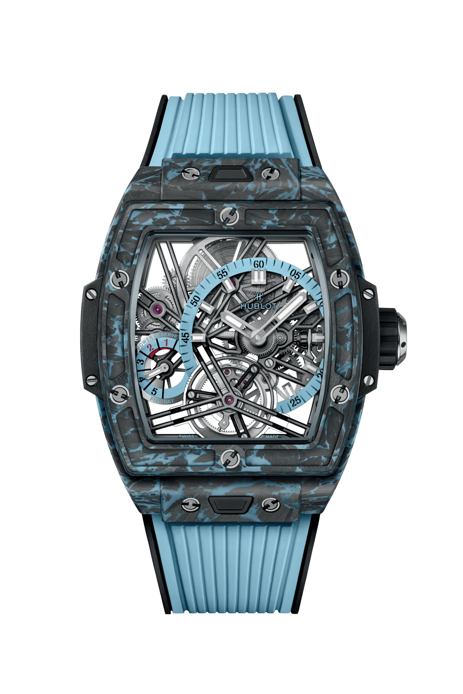 Hublot Spirit of Big Bang Tourbillon Carbon Sky Blue 42 MM - Black and Blue Rubber Strap - Sapphire Crystal Dial - 645.QL.5117.RX