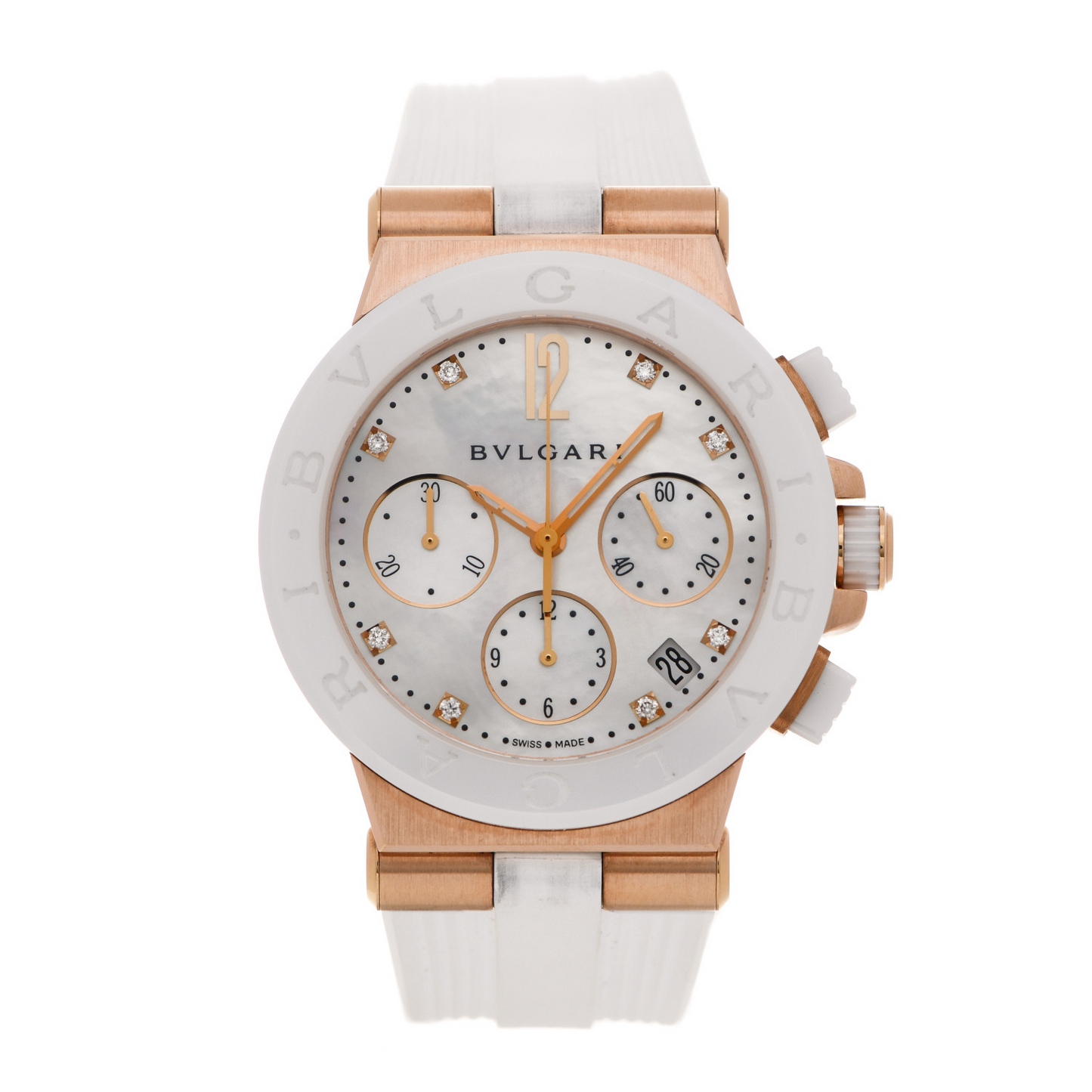 Bvlgari Diagono Chronograph - 37 MM - Rose Gold - Mother of Pearl Dial - 101994