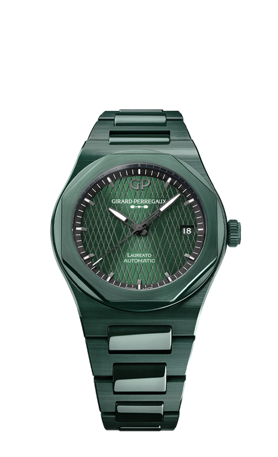 Girard-Perregaux Laureato Green Aston Ceramic 38 MM - Green Ceramic Bracelet - Green Dial - 81005-32-3080-1CX