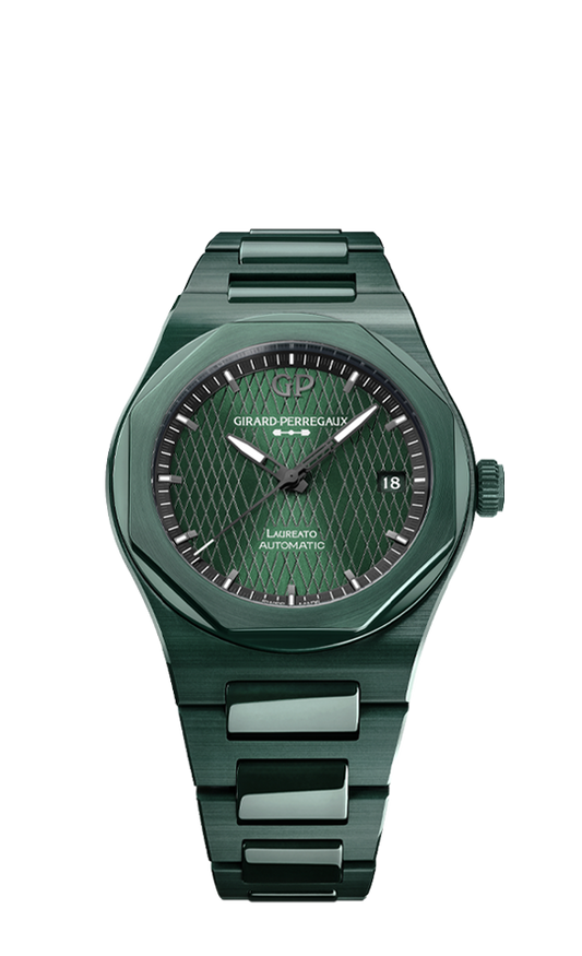 Girard-Perregaux Laureato Green Aston Ceramic 38 MM - Green Ceramic Bracelet - Green Dial - 81005-32-3080-1CX