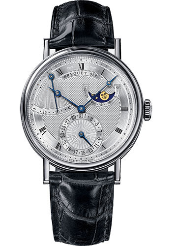 Breguet Classique White Gold 39 MM - Black Leather Strap - Silver Dial -  7137BB/11/9V6