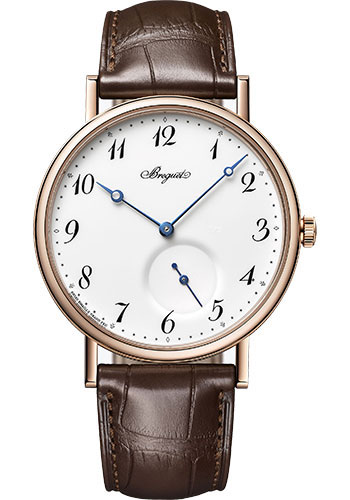 Breguet Classique Rose Gold 40 MM - Brown Leather Strap - White Dial - 7147BR/29/9WU