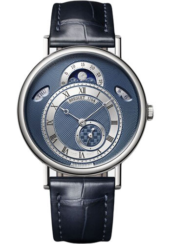 Breguet Classique White Gold 39 MM - Blue Leather Strap - Blue Dial -  7337BB/Y5/9VU