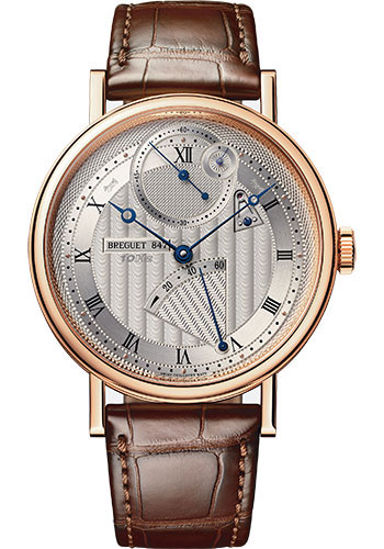 Breguet Classique Rose Gold 41 MM - Brown Leather Strap - Silvered Gold Dial - 7727BR/12/9WU