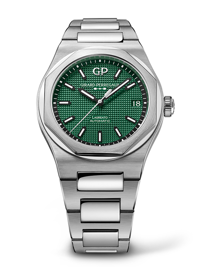 Girard-Perregaux Laureato Stainless Steel 42 MM - Stainless Steel Bracelet - Sunray Green With a Clous de Paris Pattern Dial - 81010-11-3153-1CM