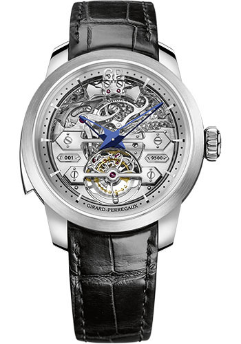 Girard-Perregaux Bridge White Gold 45 MM - Black Leather Strap - Skeleton Dial - 99820-53-002-BA6A