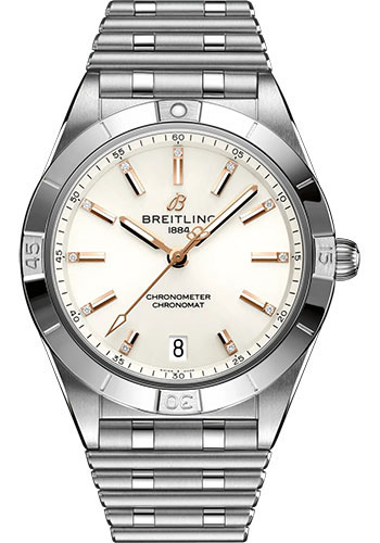 Breitling Chronomat Stainless Steel 36 MM - Stainless Steel Bracelet - White Diamond Dial - A10380101A2A1