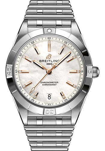 Breitling Chronomat Stainless Steel 36 MM - Stainless Steel Bracelet - Mother-Of-Pearl Dial - A10380101A4A1