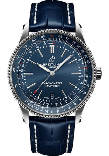 Breitling Navitimer Stainless Steel 41 MM - Blue Leather Strap - Blue Dial - A17326161C1P4