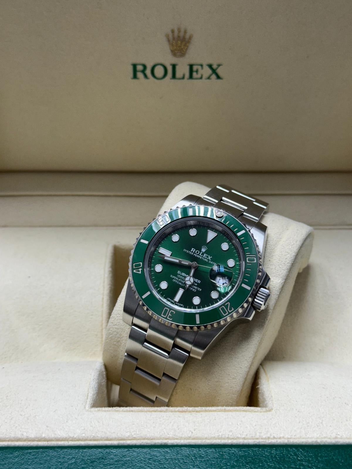 116610LV 40mm Watch and Box (no warranty card) $16,000