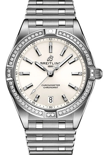 Breitling Chronomat Stainless Steel 32 MM - Stainless Steel Bracelet - Diamond Bezel - White Diamond Dial - A77310591A1A1